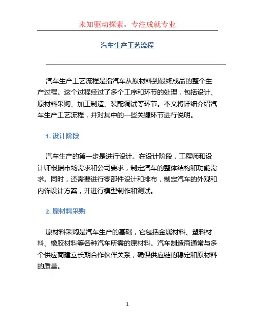 汽车生产工艺流程