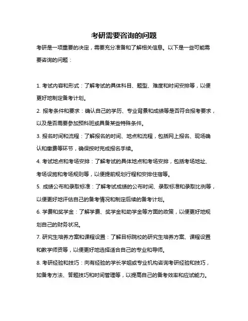 考研需要咨询的问题