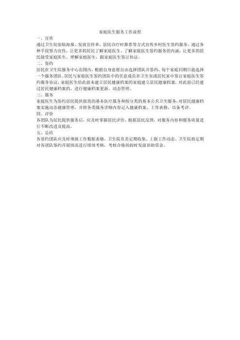家庭医生服务工作流程