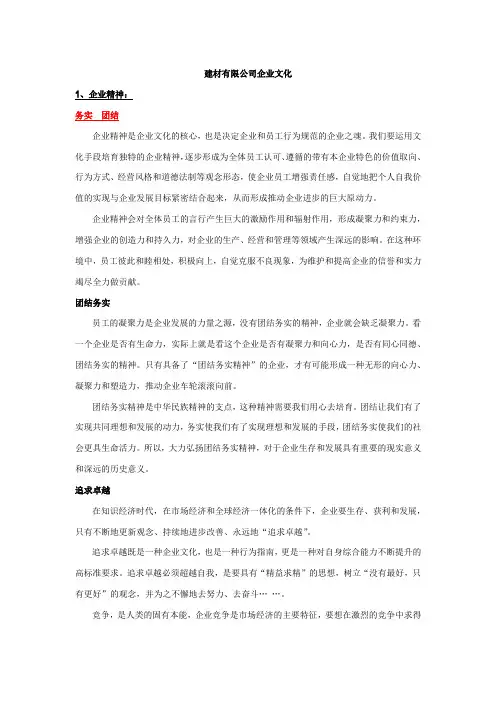 建材有限公司企业文化
