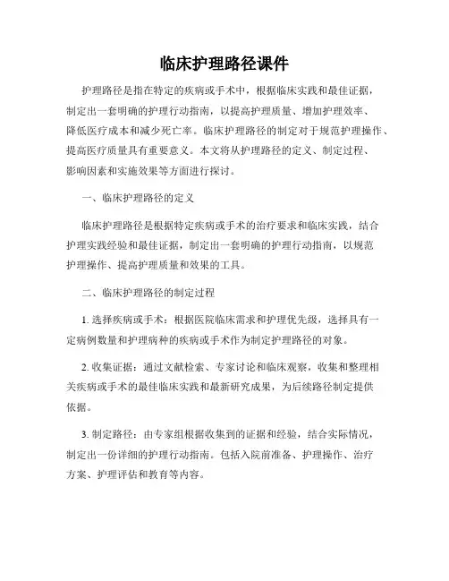 临床护理路径课件