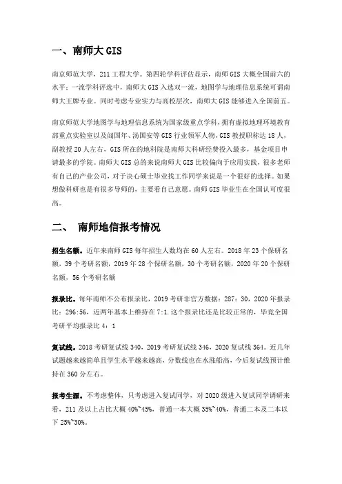 南京师范大学南师大地信gis专业
