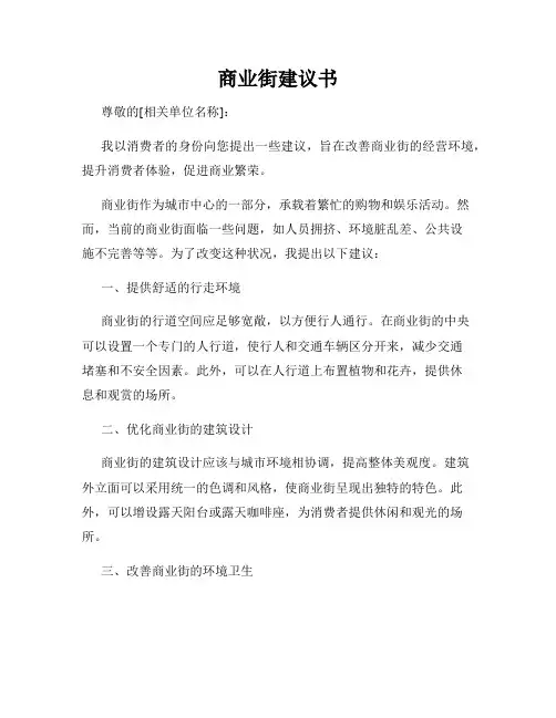 商业街建议书