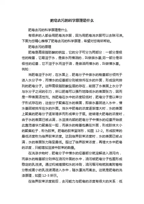 肥皂去污的科学原理是什么
