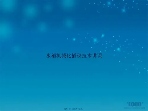 水稻机械化插秧技术讲课讲课文档