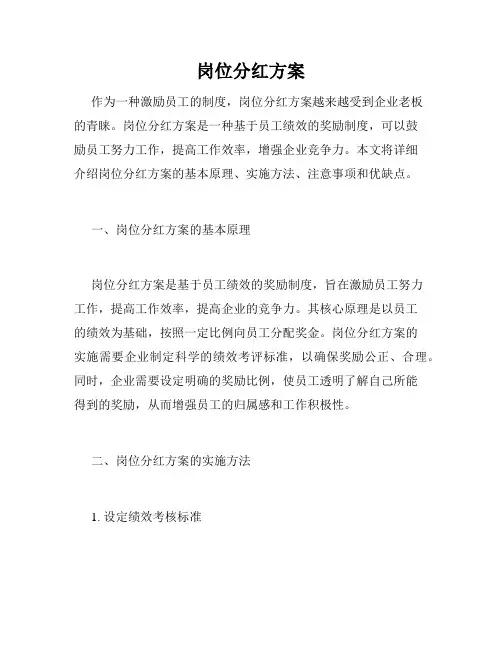 岗位分红方案