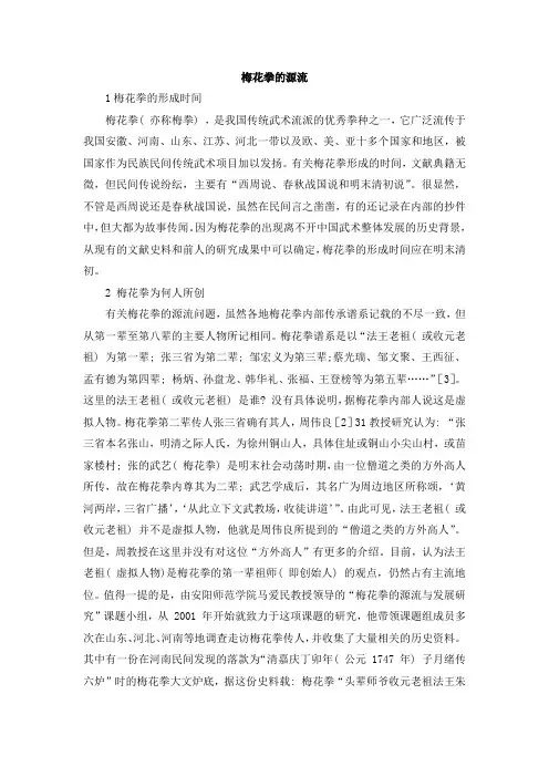 梅花拳的源流