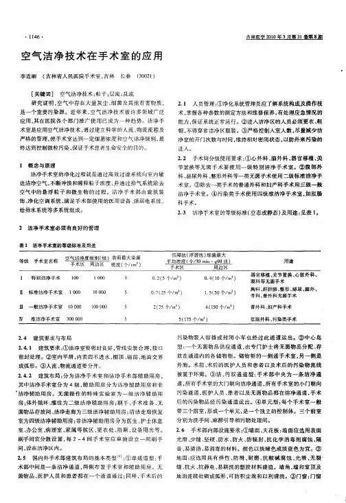 空气洁净技术在手术室的应用