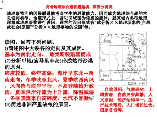 人教版高三地理一轮复习课件：高考地理综合题答题建模—成因分析(共23张ppt)