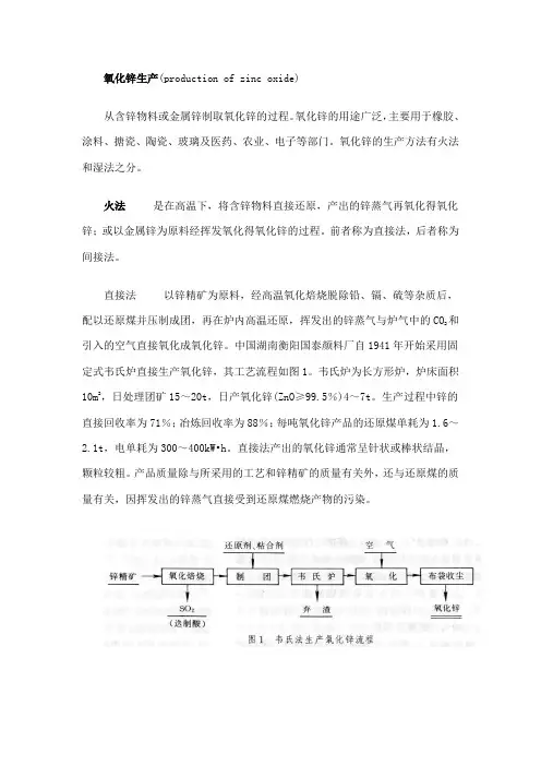 氧化锌生产流程