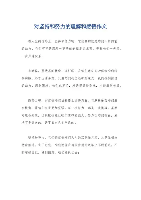 对坚持和努力的理解和感悟作文