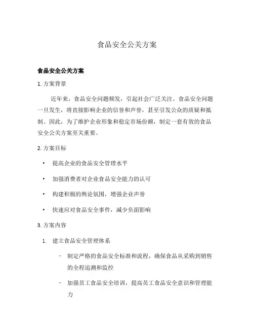 食品安全公关方案