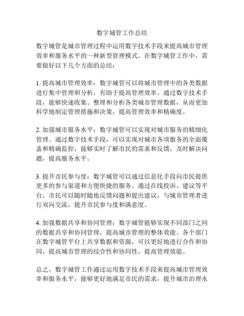 数字城管工作总结