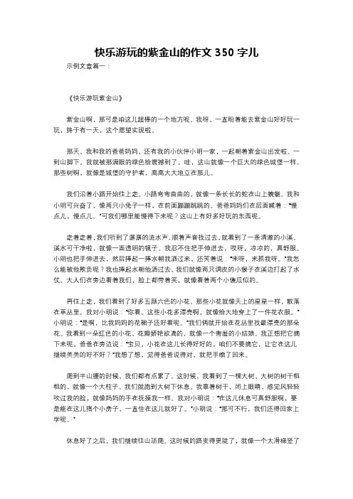快乐游玩的紫金山的作文350字儿