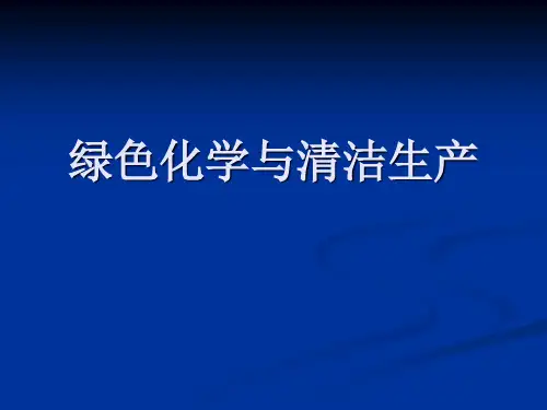 环境化学(绿色化学与清洁生产)