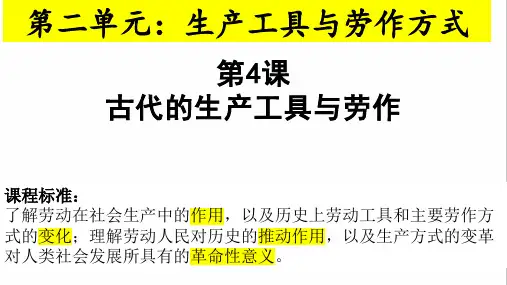 高中历史统编版(2019)选择性必修二第二单元 生产工具与劳作方式复习(共23张ppt)