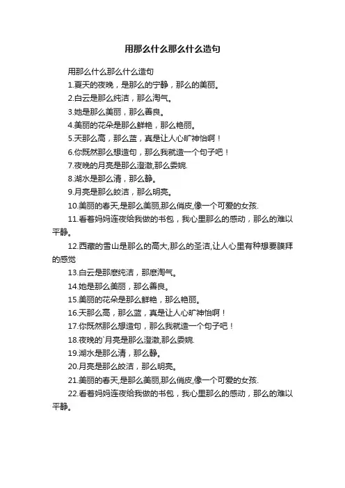 用那么什么那么什么造句