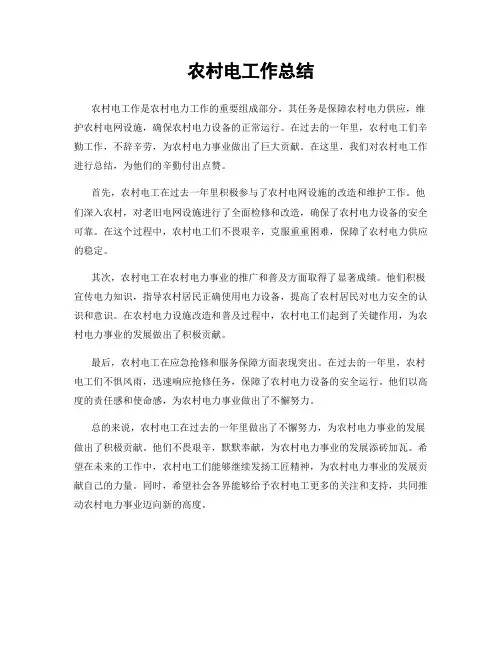 农村电工作总结
