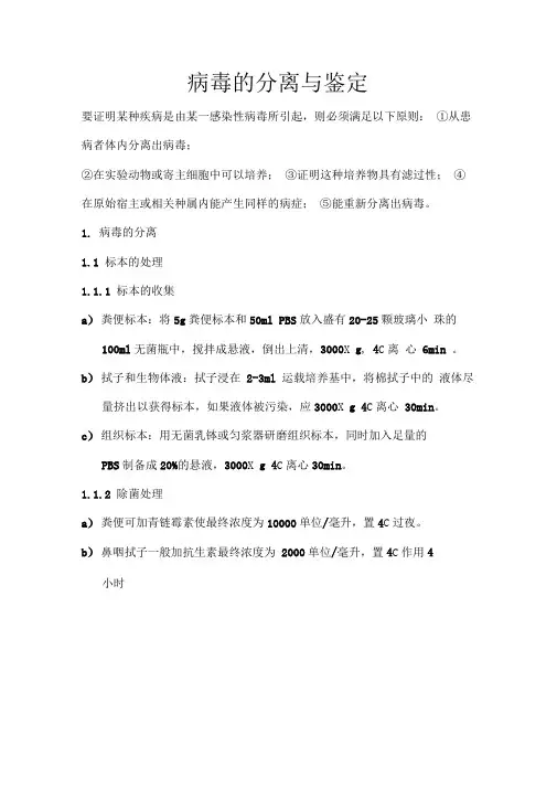 病毒的分离鉴定