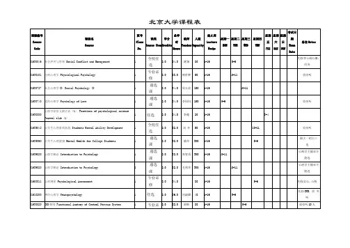 北京大学课程表
