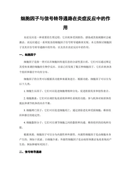 细胞因子与信号转导通路在炎症反应中的作用
