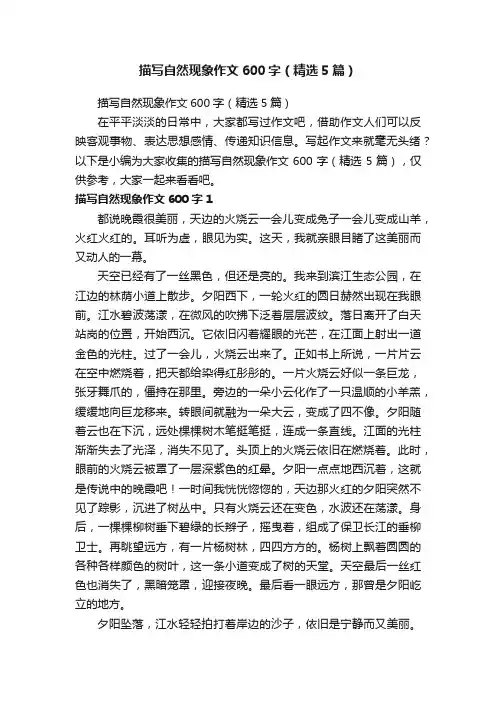 描写自然现象作文600字（精选5篇）