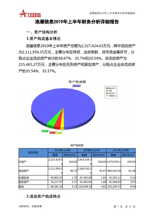 浪潮信息2019年上半年财务分析详细报告