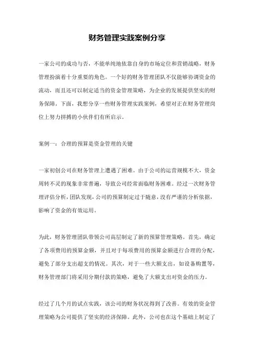 财务管理实践案例分享
