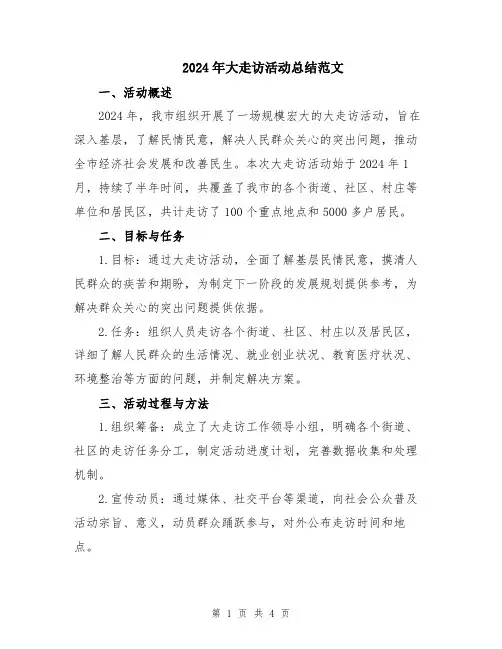 2024年大走访活动总结范文