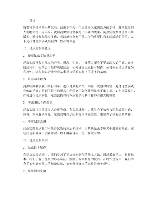 昆虫实践案例心得体会