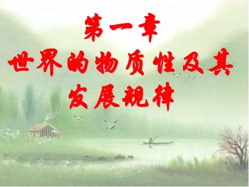 (名师推荐)马克思主义基本原理：第一章 世界的物质性及其发展规律