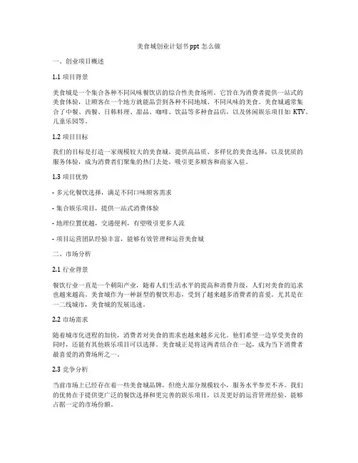 美食城创业计划书ppt怎么做
