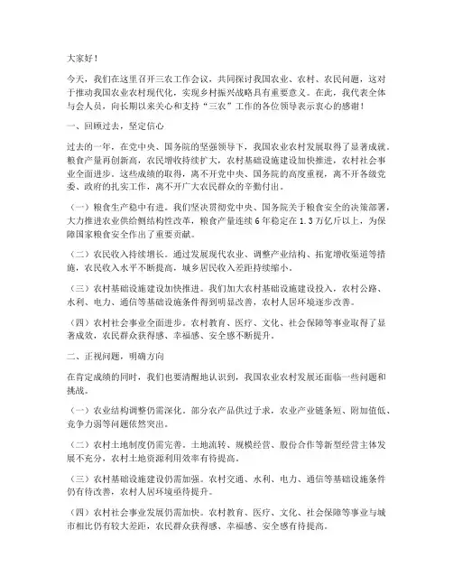 三农会议_发言稿范文