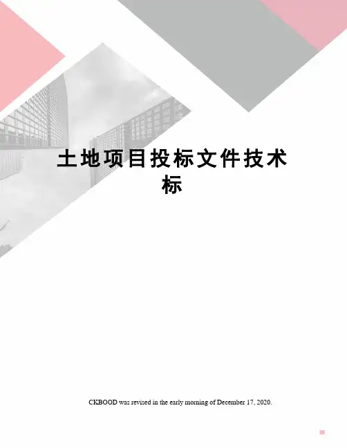 土地项目投标文件技术标