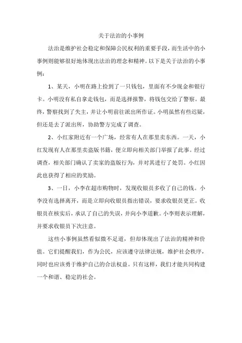 关于法治的小事例