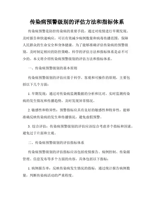 传染病预警级别的评估方法和指标体系