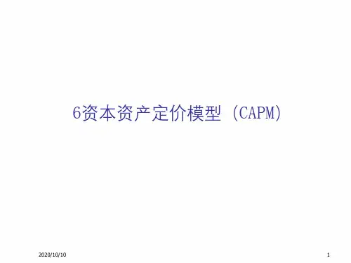 资本资产定价模型(CAPM)教学讲义