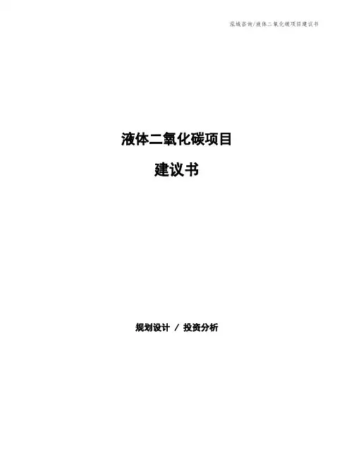 液体二氧化碳项目建议书