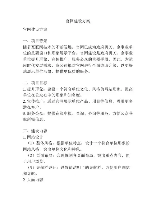 官网建设方案