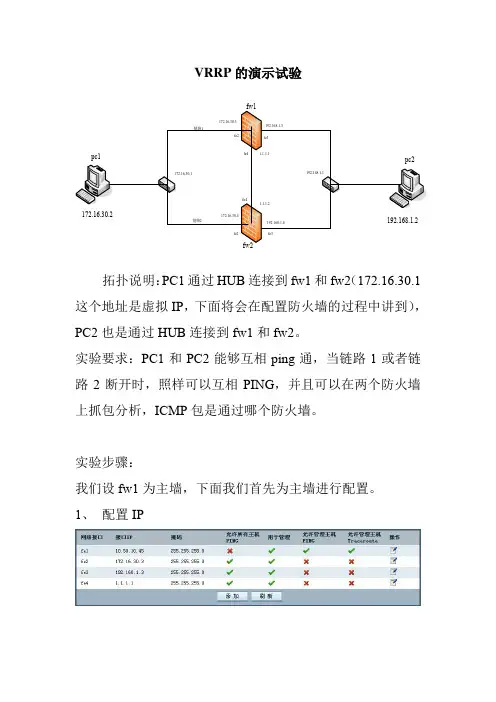 网神防火墙配置HA双机热备