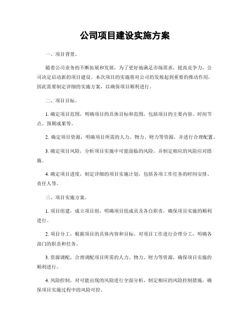 公司项目建设实施方案