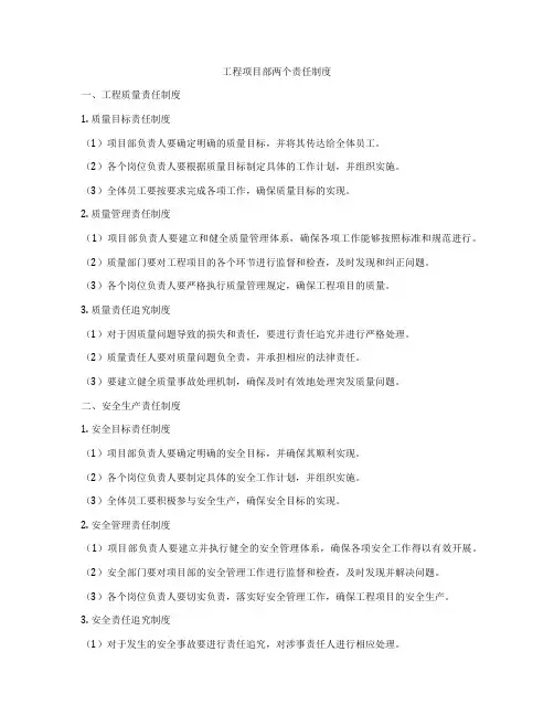 工程项目部两个责任制度
