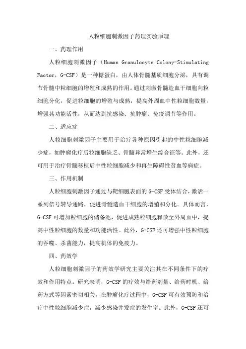 人粒细胞刺激因子药理实验原理