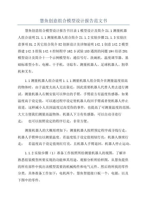 慧鱼创意组合模型设计报告范文书
