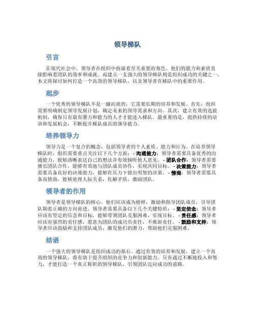 领导梯队资料