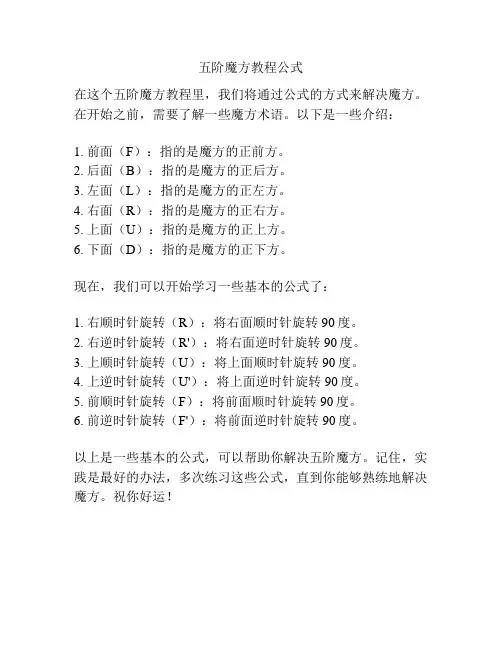 五阶魔方教程公式