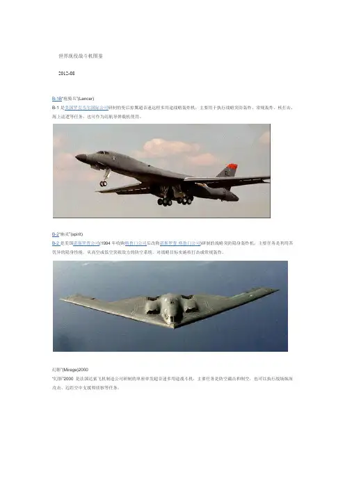 世界现役战斗序列飞机图鉴