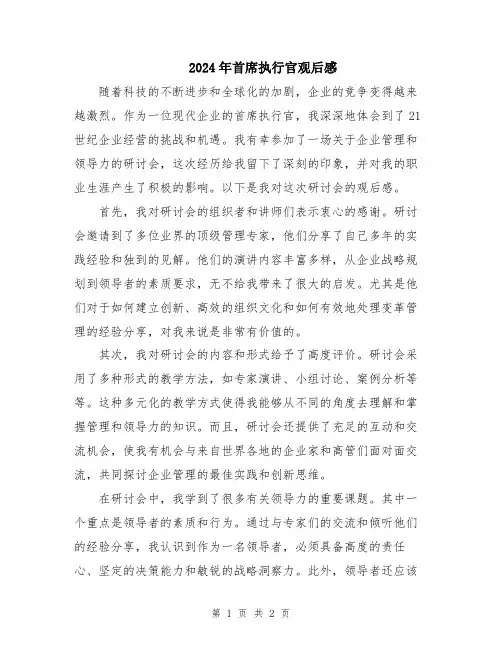 2024年首席执行官观后感