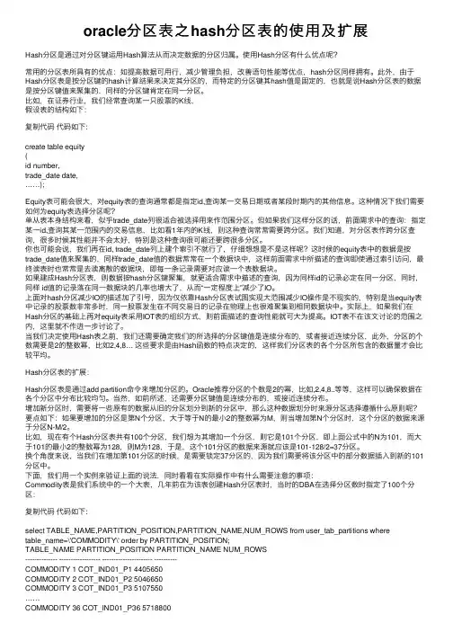 oracle分区表之hash分区表的使用及扩展