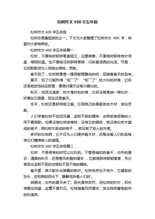 松树作文400字五年级